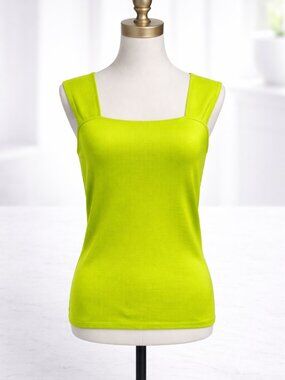 Joseph A. Green Fitted Tank Top with Square Neckline size Medium